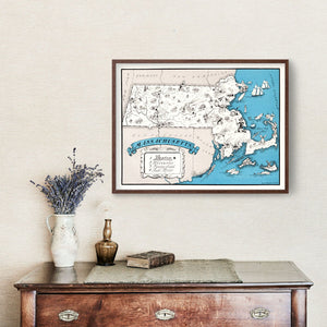 Vintage Map of Massachusetts 1931