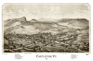 Vintage Map of Castleton, Vermont 1886