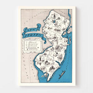 Vintage Map of New Jersey 1931