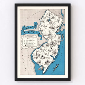Vintage Map of New Jersey 1931