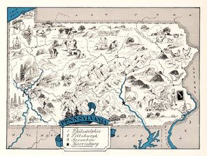 Vintage Map of Pennsylvania 1931