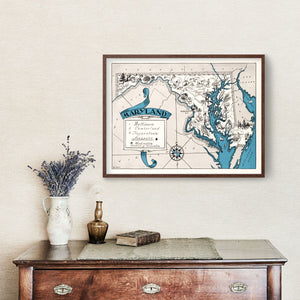 Vintage Map of Maryland 1931