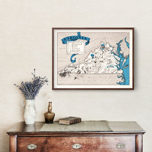 Vintage Map of Virginia 1931