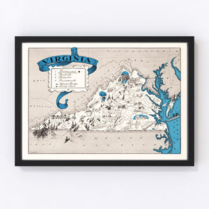 Vintage Map of Virginia 1931