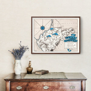 Vintage Map of West Virginia 1931
