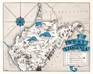 Vintage Map of West Virginia 1931