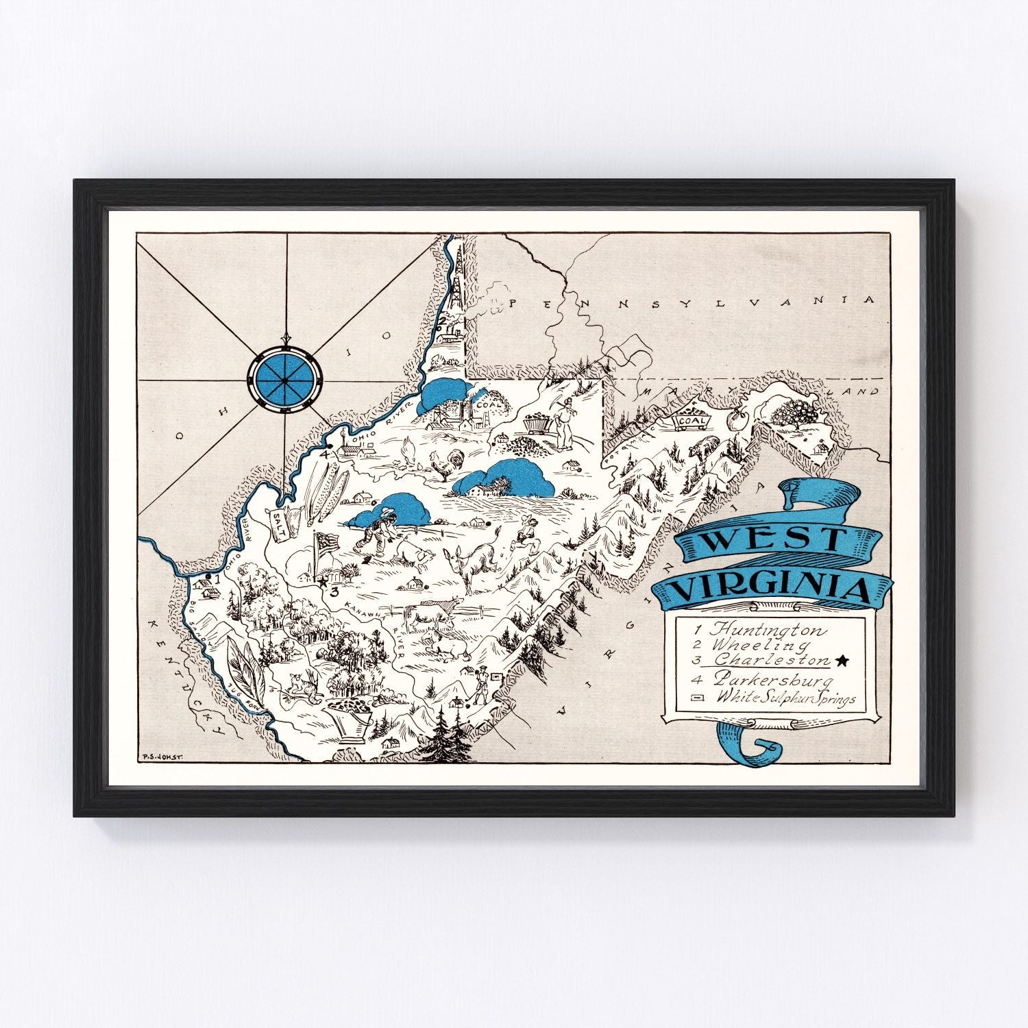 Vintage Map of West Virginia 1931