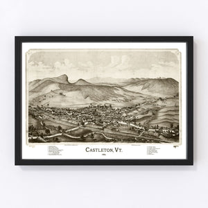 Vintage Map of Castleton, Vermont 1886