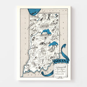 Vintage Map of Indiana 1931
