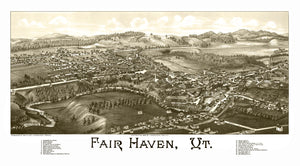 Vintage Map of Fair Haven, Vermont 1886