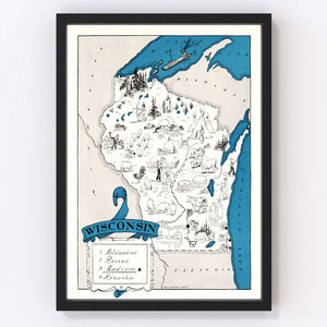 Vintage Map of Wisconsin 1931