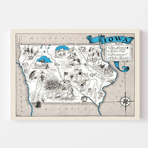 Vintage Map of Iowa 1931