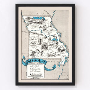 Vintage Map of Missouri 1931