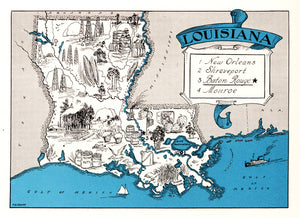 Vintage Map of Louisiana 1931