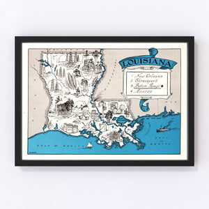 Vintage Map of Louisiana 1931