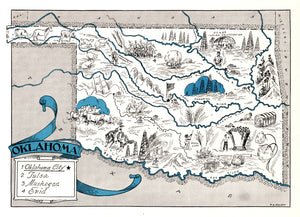 Vintage Map of Oklahoma 1931