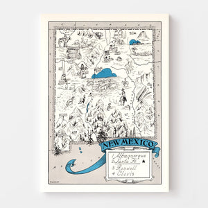 Vintage Map of New Mexico 1931