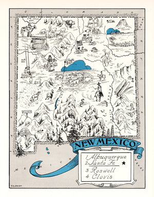 Vintage Map of New Mexico 1931