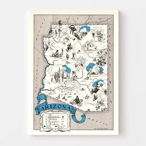 Vintage Map of Arizona 1931