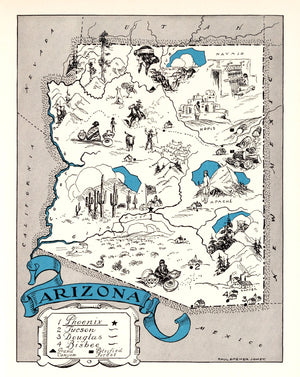 Vintage Map of Arizona 1931