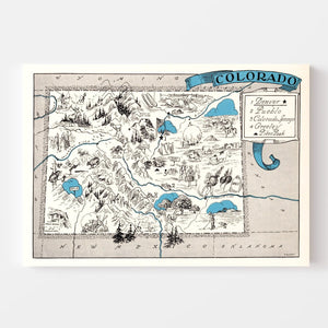 Vintage Map of Colorado 1931