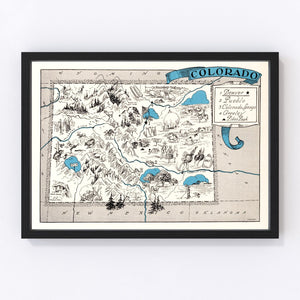 Vintage Map of Colorado 1931