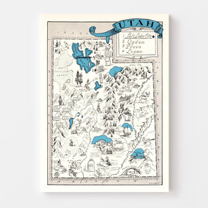 Vintage Map of Utah 1931