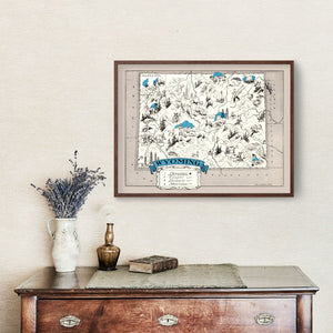 Vintage Map of Wyoming 1931