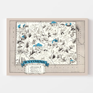 Vintage Map of Wyoming 1931