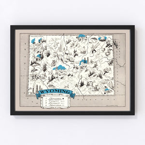 Vintage Map of Wyoming 1931