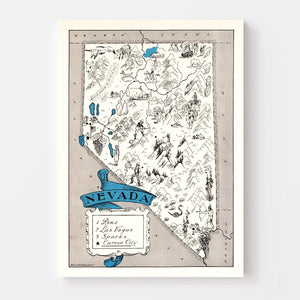 Vintage Map of Nevada 1931