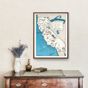 Vintage Map of California 1931