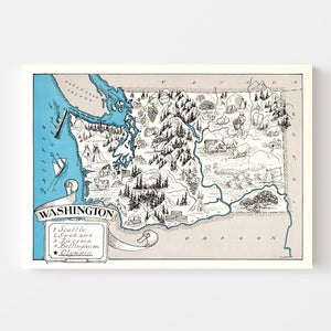 Vintage Map of Washington 1931