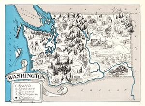 Vintage Map of Washington 1931