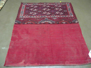 2.5' X 4' Antique Handmade Bokhara Turkoman Yamud Wool Rug Kilim Backing NICE