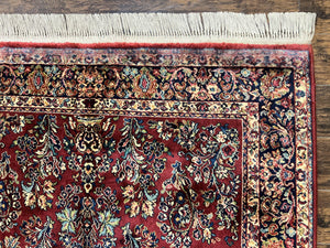 Karastan Rug 5.9 x 9 Red Sarouk #785, Wool Original 700 Series, Vintage