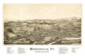 Vintage Map of Morrisville, Vermont 1889