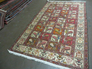 4' X 6' Vintage Russian Kilim Handmade Flat Soumak Weave Silk Wool Rug Organic