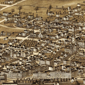 Vintage Map of Rutland, Vermont 1885