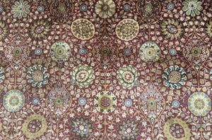 Palace Size Pak Persian Rug 12x15, Brick Red, Allover Pattern, Handmade Oversized Wool Oriental Carpet, Large Area Rug, Fine 225 KPSI