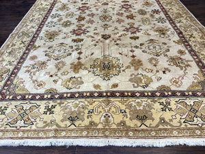 Turkish Oushak Rug 9x12, Oat Color, Wool Carpet