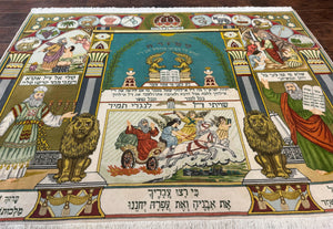 Persian Tabriz Jewish Pictorial Rug  - Biblical Scenes, Kork Wool