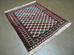 3' X 4' Vintage Handmade Pakistan Bokhara Turkoman Balouch Wool Rug Mat Nice