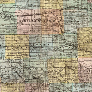 Vintage Map of Iowa 1875