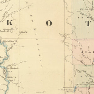 Vintage Map of Dakota Territory 1875