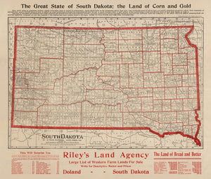 Vintage Map of South Dakota 1906
