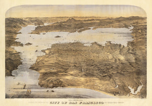 Vintage Map of San Francisco, California 1868