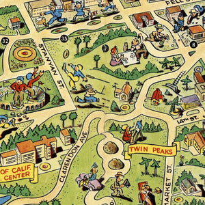Vintage Map of San Francisco, California 1952