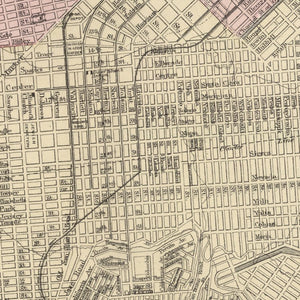 Vintage Map of San Francisco, California 1874