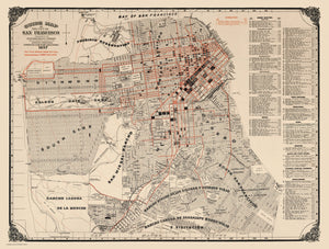 Vintage Map of San Francisco, California 1897